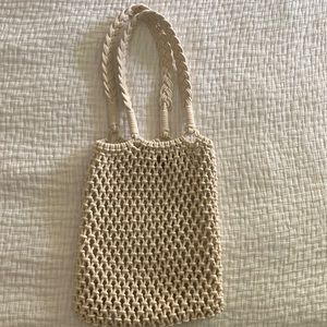 J. Crew Cadiz hand-knotted rope tote in off white